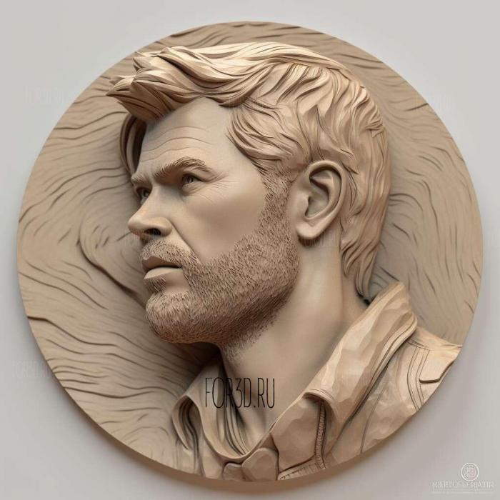 Chris Hemsworth 3 stl model for CNC